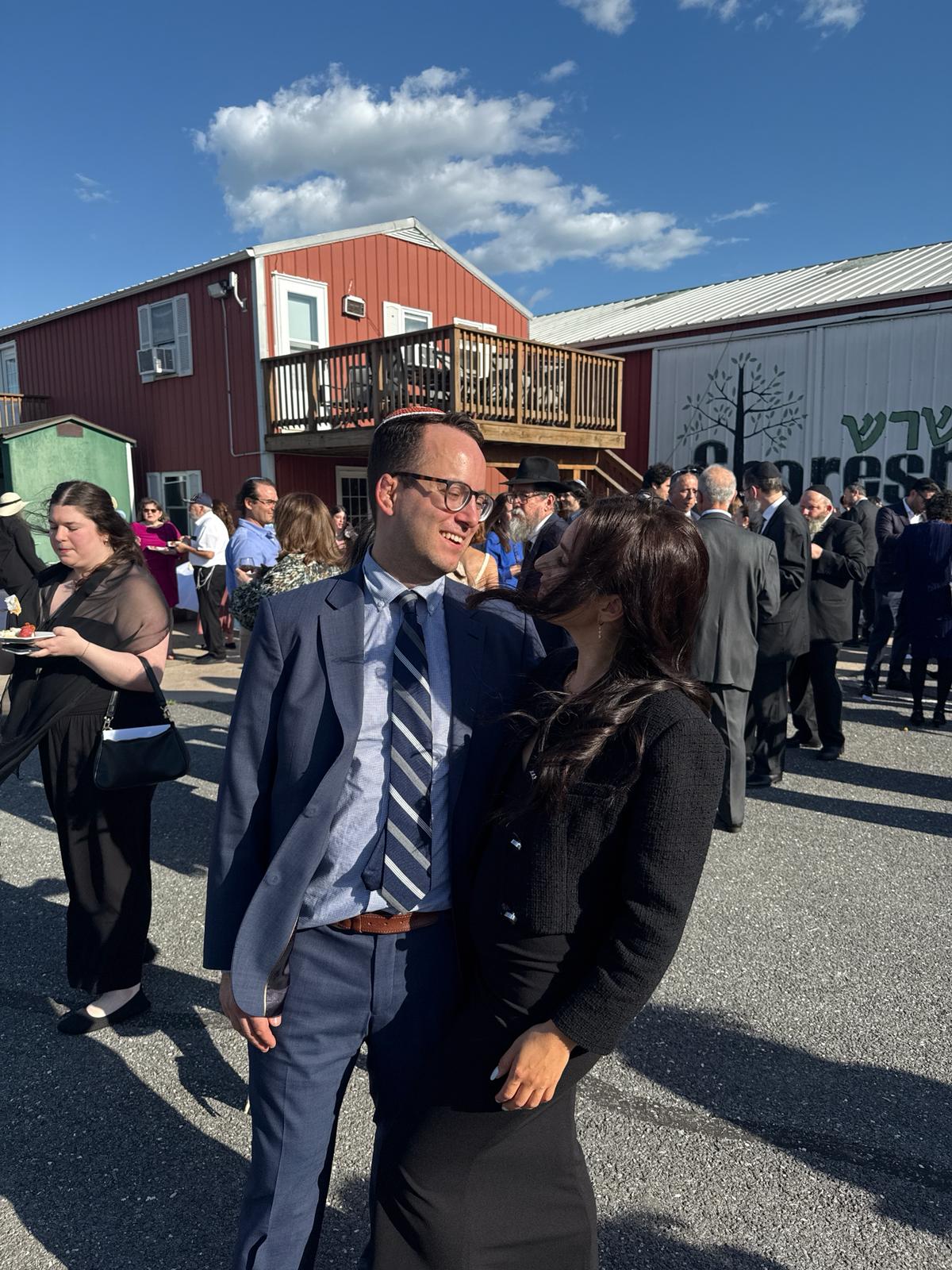Nathalie and David together at a simcha