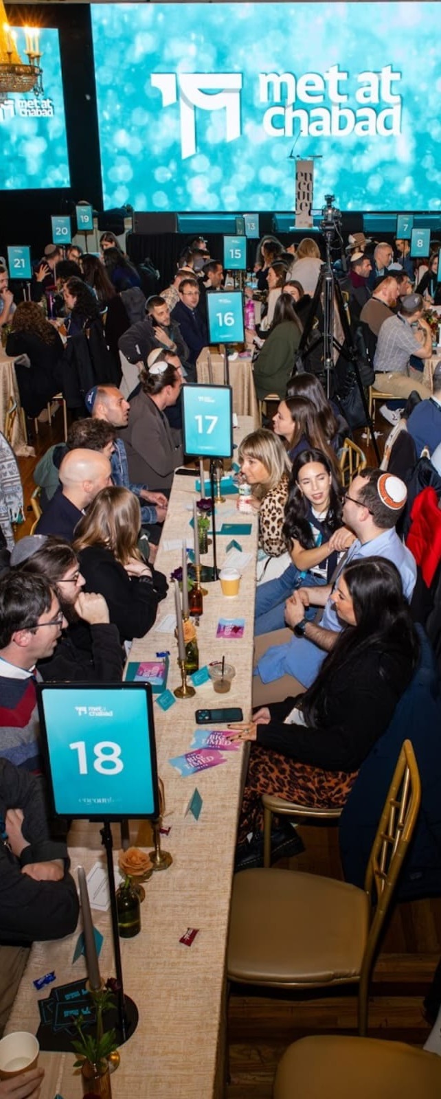 The speed dating table at the Chabad Encounter Shabbaton where it all began