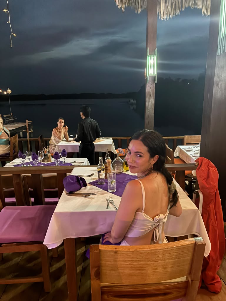 Nathalie at dinner