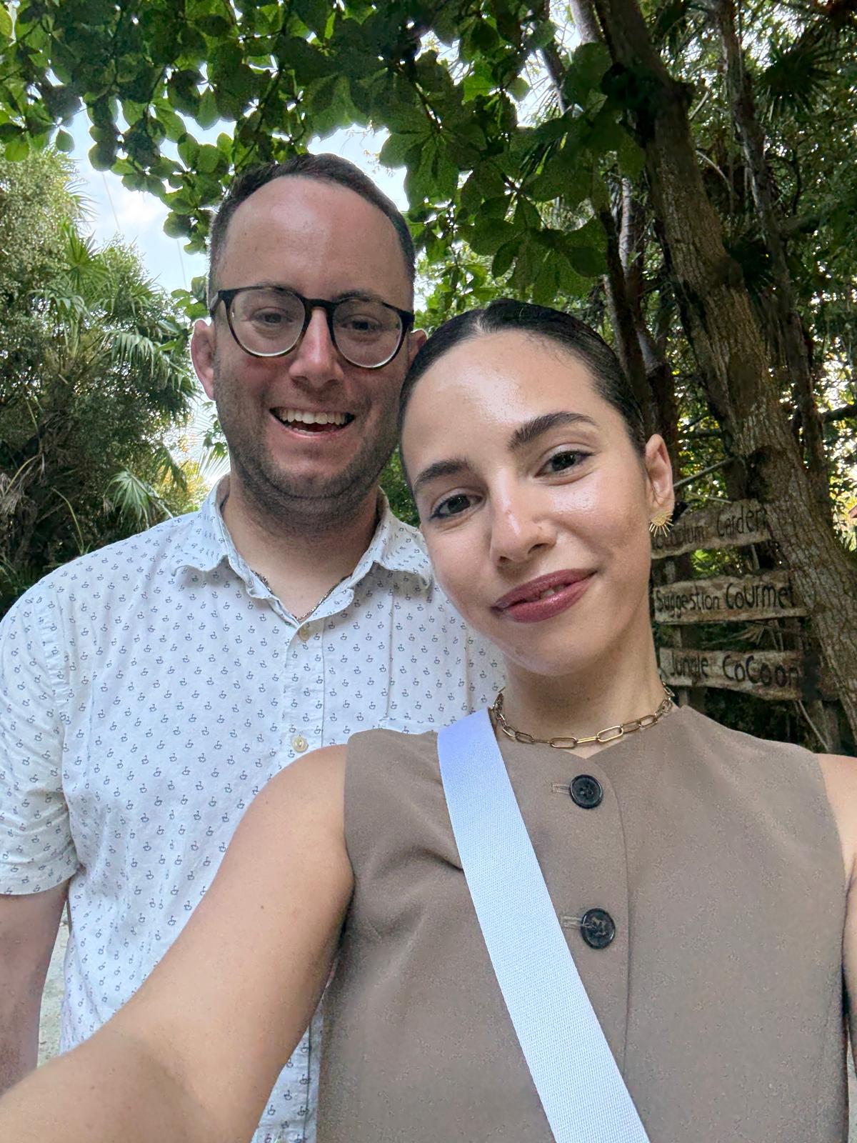 Nathalie and David on a jungle walk